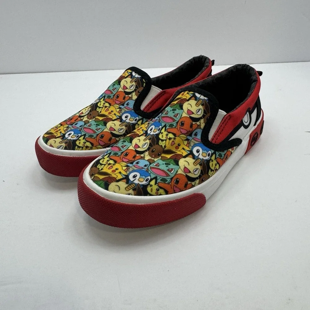 Pokemon PIKACHU Slip-On Canvas Ground Up Sneaker Shoes‎ Unisex Youth Size 1